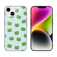 Cute Frogs Protective Phone Case Ultra Slim Glass Case Shockproof Phone Cover Shell Compatible for iPhone 14