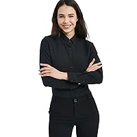 Button Down Shirt Women's Long Sleeve Oxford Shirt Cotton Work Blouse Wrinkle Resistant