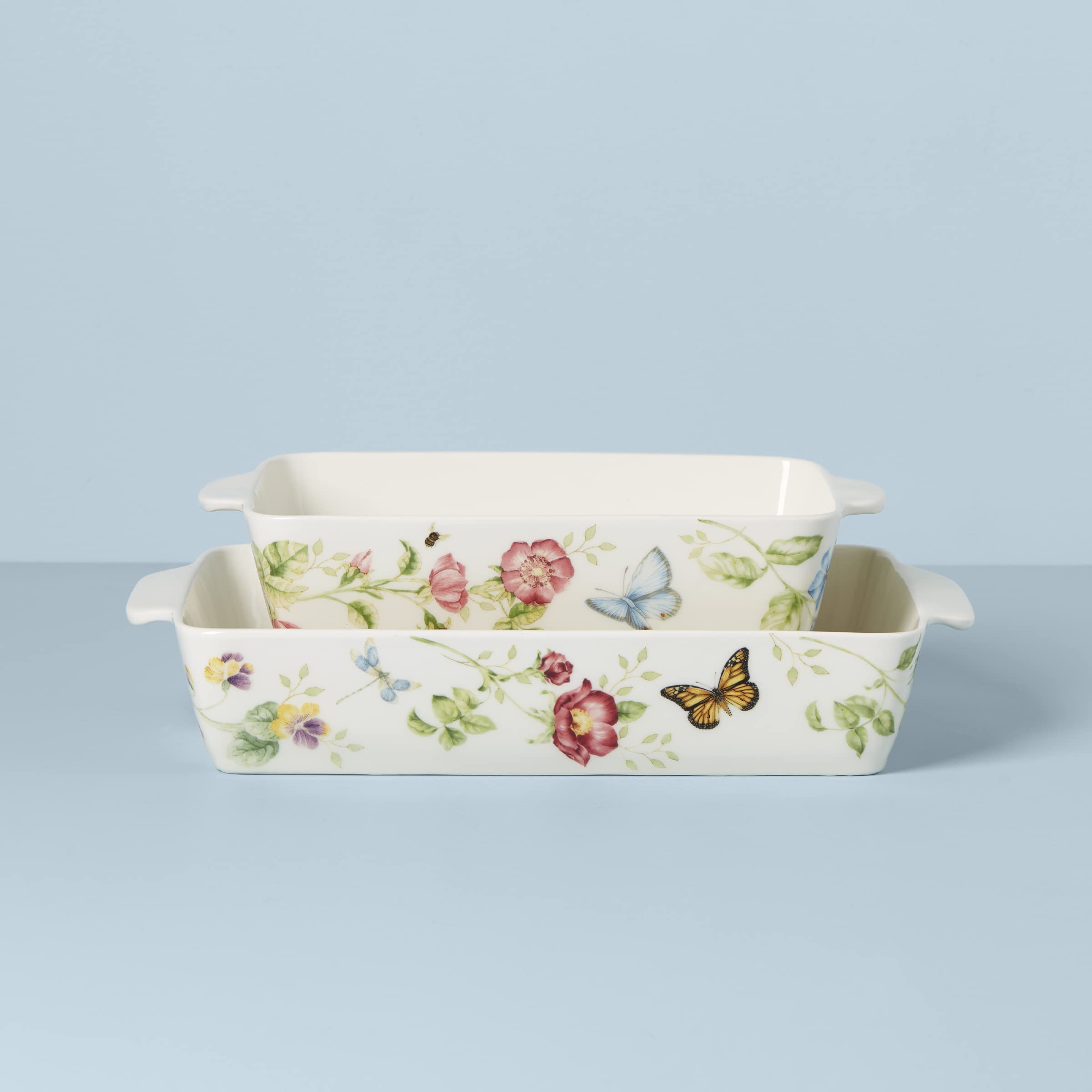 Lenox Butterfly Meadow Rectangular Baker 2-Piece Set, 9.70, Multi