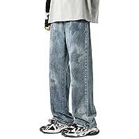 Men's Streetwear Jeans Y2K Hip Hop Jeans Casual High Waisted Wide Leg Baggy Embroidery Harajuku Star Streetwear Denim Pants