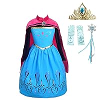 Dressy Daisy Girls Ice Princess Snow Queen Coronation Dress Up Costume with Cape Halloween Christmas Party Outfit