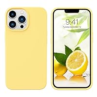 GUAGUA Compatible with iPhone 13 Pro Case 6.1 Inch Liquid Silicone Soft Gel Rubber Slim Thin Microfiber Lining Cushion Texture Cover Shockproof Protective Phone Case for iPhone 13 Pro, Yellow