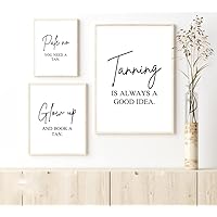 NATVVA 3 Pieces Tanning is Always A Good Idea Wall Art Canvas Prints Minimalist Poster Painting Pictures for Tanning Salon Decor No Frame