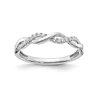10K 14K 18K Gold Natural Diamond Infinity Twist Wedding Band for Women Diamond Anniversary Stackable Ring Jewelry Gift for Her (G-H Color, I2-I3 Clarity)