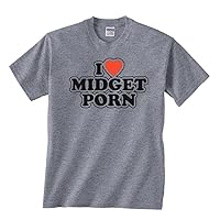 Men's I Love Midget Porn T Shirt - Offensive Inappropriate Shirts for Men or Women, Funny Tshirt Graphic Tee