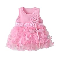 Newborn Infant Baby Girls Spring Summer Print Lace Ruffle Sleeveless Princess Dress Ballet for Girls