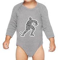 Hockey Word Cloud Baby Long Sleeve bodysuit - Hockey Lovers Gifts - Gifts for Kids