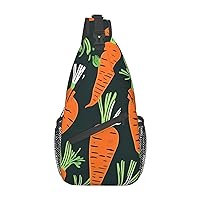 Happy-Halloween-Day-Trick-Or-Treat Printed Canvas Sling Bag Crossbody Backpack, Hiking Daypack Chest Bag For Women Men