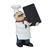 Deco 79 Polystone Chef Decorative Sculpture Home Decor Statue with Chalkboard, Accent Figurine 14