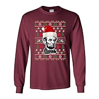 Long Sleeve Adult T-Shirt Abraham Lincoln President USA Ugly Christmas Funny DT