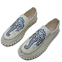 Yunnan Dali Ethnic Wind Elephant Men's Embroidery Canvas Shoes Ethnic Characteristics Ethnic Wind Hemp Shoes Low top Sewing Men's Loafers Men's Espadrilles