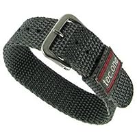 20mm Gray Nylon One Piece Slip Thru Sport Diver Waterproof Watch Band Fits Military Style