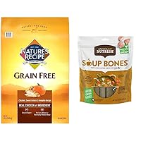 Nature's Recipe Grain Free Chicken, Sweet Potato & Pumpkin 24 Pounds Dry Dog Food + Rachael Ray Nutrish Chicken Recipe 11 Count Soup Bones Bundle