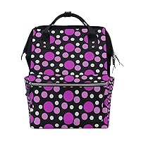 Diaper Bag Backpack Pink White Polka Dot Casual Daypack Multi-Functional Nappy Bags