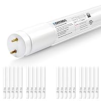 PARMIDA 20-Pack 4FT LED T8 Hybrid Type A+B Light Tube, 18W, Plug & Play or Ballast Bypass, Single-Ended OR Double-Ended Connection, 2200lm, Frosted Cover, T8 T10 T12, UL - 6000K