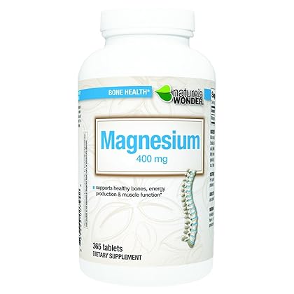 Nature's Wonder Magnesium 400mg Tablets 365 count