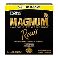 Trojan Magnum Raw Large Size Condoms - 24 Count