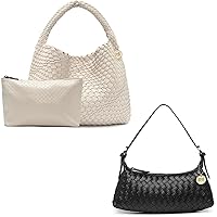 PS PETITE SIMONE Woven Tote Bag Braided Purse and Vegan Leather Woven Handbag with Adjustable Strap