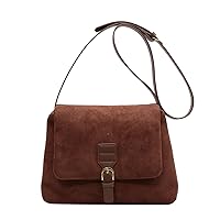 Oichy Crossbody Bags for Women Suede Vintage Messenger Bag Satchel Shoulder Bags Ladies Crossbody Handbag