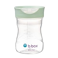 b.box Toddler Training Cup: Free Flow Opening, Great Transition from Sippy Cup to Big Kid Cup. BPA Free, Dishwasher safe. Ages 12+ months (Sage, 8oz)