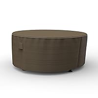 Budge P5A23BTNW3 StormBlock Hillside Round Patio Table Cover Premium, Outdoor, Waterproof, Large, Black and Tan Weave