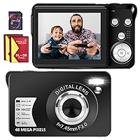 Digital Camera, 30MP 1080P Portable Point and Shoot Camera with SD Card, 2.7