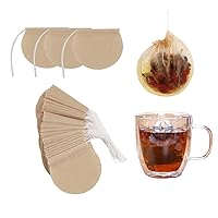 400pcs Tea Bags for Loose Leaf Tea Empty Tea Bags Loose Leaf, Disposable Round Natural Tea Filter Bags, Paper Drawstring Tea Bags Unbleached Tea Coffee Bags, Bath Spice Herbs Brewing Soup Bags