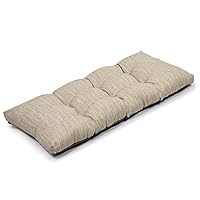 baibu 42 Inch Classic Solid Color Bench Cushion with Ties, Super Soft Indoor Outdoor Rectangle Bench Seat Cushion Standard Size Foam Pad with Non-Slip Bottom - One Pad Only (Beige, 42x15x3in)