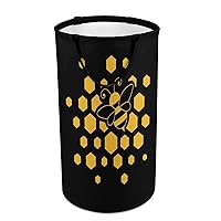 Bee Honeycomb Funny Laundry Hamper Large Laundry Basket with Handle Dirty Clothes Storage Basket for Bathroom Living Room