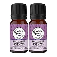 Wild Essentials Bulgarian Lavender 100% Pure Essential Oil 2 Pack - 10ml, Therapeutic Grade, Made and Bottled in The USA, Calming