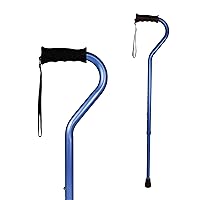 Carex Health Brands Ergo Offset Cane with Soft Cushioned Handle - Adjustable Walking Cane, Blue, 29-38 Inch (Pack of 1)