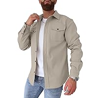 Mens Casual Button Down Shirts Lightweight Jackets With Pockets Big And Tall Autumn Thermal Oxford Cloth Clothing