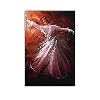 Sufi Art, Whirling Dervishes, Turkish Dance, Oil Painting Art Posters (9) Wall Art Paintings Canvas Wall Decor Home Decor Living Room Decor Aesthetic 12x18inch(30x45cm) Unframe-Style