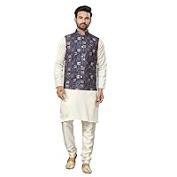 Classy Indian Heavy Cotton Digital Man's Printed Kurta Pajama Set 3649 (Cotton, 5)