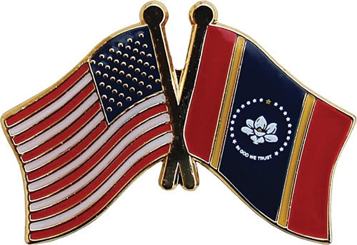 USA Mississippi Flag Motorcycle Hat Cap Lapel Pin LOT OF 50 PINS HP6215