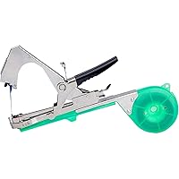 Plant Tying Machine, Gardening Tape Tool with 20 Rolls Tape and 10000 Staples, for Grapes, Raspberries, Tomatoes and Vining Vegetables,Green