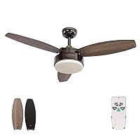 42 Inch Modern Style Indoor Ceiling Fan with Dimmable Light Kit and Remote Control, Reversible Blades, ETL for Living room, Bedroom, Basement, Kitchen, Gun Metal