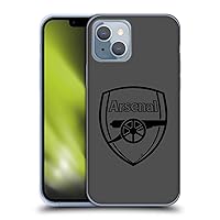 Head Case Designs Officially Licensed Arsenal FC Black Logo Crest 2 Soft Gel Case Compatible with Apple iPhone 14