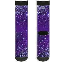 Buckle-Down Unisex-Adult's Socks Galaxy Blues/Purples Crew, Multicolor