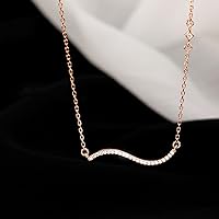 NC Women's Pendant Necklaces - 925 Sterling Silver S-Chain Wavy Full Zircon Stylish Simplicity Necklace Shiny Shape Pendant Necklaces Wedding Gift for Girl Fine Jewelry,Gold
