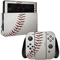 MightySkins Carbon Fiber Skin for Nintendo Switch - Baseball | Protective, Durable Textured Carbon Fiber Finish | Easy to Apply, Remove, and Change Styles | Made in The USA