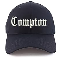 Trendy Apparel Shop Compton City Old English Embroidered Stretch Fitted Cap