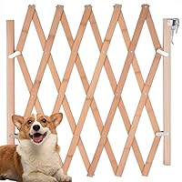 Expandable Accordion Dog Gate, Wooden Accordian Expansion Dog Gate for Doorway Stairs, Retractable Gate Safety Protection for Small Medium Pet Dog, 8