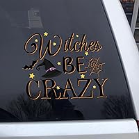 Halloween Car Decal,Decorative Vinyl Wall Quote Stickers Halloween Witches Be Crazy Wall Stickers 8