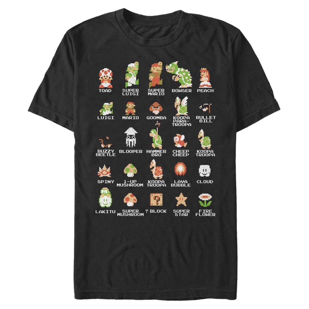 Nintendo Men's Pixel Cast T-Shirt