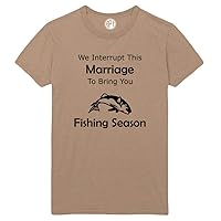 We Interrupt This Marriage to Bring You Fishing Season Printed T-Shirt - Sand - 4XLT