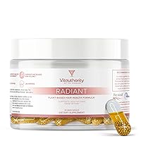 Vitauthority Radiant: Advanced Hair Formula Supplement to Support Thinning Hair and Healthy Hair Growth, Biotin-Free Regrowth & Thickness Formula with Keranat & Omegia, 30 Servings