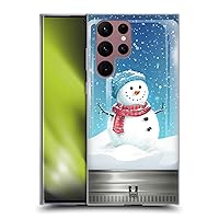 Head Case Designs Snowman Christmas in Jars Soft Gel Case Compatible with Samsung Galaxy S22 Ultra 5G