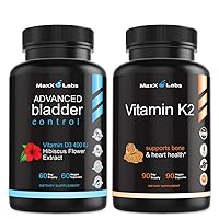 Advanced Bladder Control Supplement for Women & Men 60 Caps + Vitamin K2 Supplement - Full Spectrum Vitamin K2 MK7, MK4 & Calcium - 90 Capsules