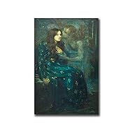 MEIXI MOBILE Canvas Painting Wall Picture Prints Gerald Edward Moira The Silent Voice 1892 Kitchen Bar Dining Room Wall Decoration 12x18inch without Frame